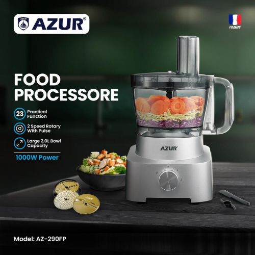 گچین مال  - غذاساز چندکاره AZUR مدل AZ-290FP با موتور 1000 وات و بدنه آلومینیومی دایکاست